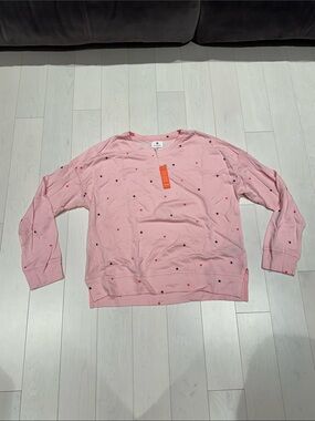 NWT Sundry Pink Heart & Star Pullover - size Large (3)